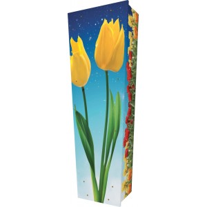 Tulips in Bloom - Personalised Picture Coffin with Customised Design.